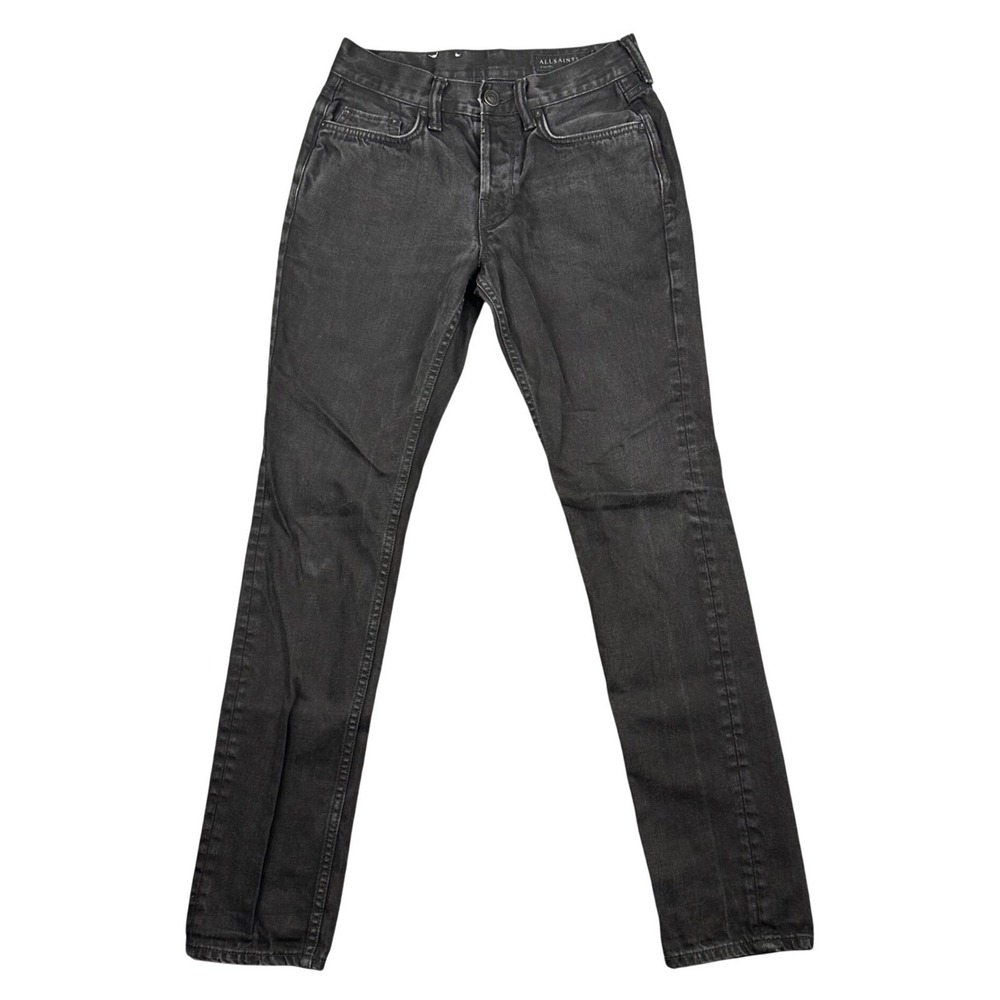 AllSaints Crow Pistol Jeans 28 Faded Black‎ Button Fly Denim Mens Size
